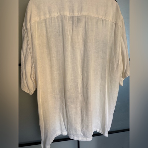 Abercrombie & Fitch White Linen Blend Shirt with Amalfi Coast Embroidery - Picture 2 of 6